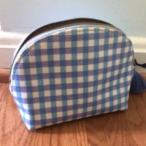 J.Crew Mini Makeup Pouch in Blue Gingham